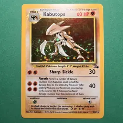 Pokemon TCG Kabutops 9/62 Fossil Set Rare Holo Vintage Card WOTC 1999 NM - Image 1