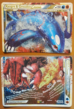 Kyogre & Groudon Legend 87 (LP) & 88/90 (MP) Top & Bottom Holo Pokemon TCG Card - Image 1