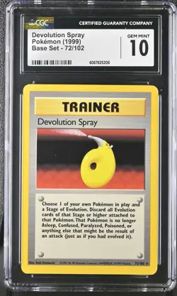 1999 Pokemon Devolution Spray #72/102 CGC 10 - Image 1