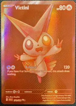 Pokemon TCG Black Bolt 171/086 Victini Red Foil Black White Rare NM - Image 1