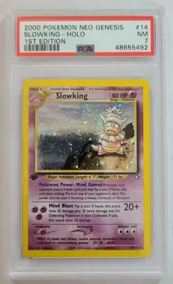 Pokemon SLOWKING 14/111 1st Edition Holo Rare Neo Genesis PSA 7 Graded NM 🍒 - Image 1