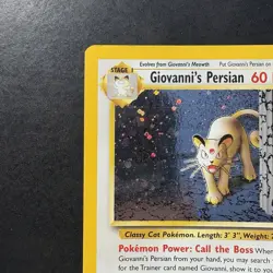 Pokemon Vintage Holo Giovanni's Persian 8/132 Gym Challenge Swirl Rare WotC - Image 2