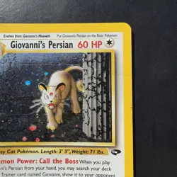 Pokemon Vintage Holo Giovanni's Persian 8/132 Gym Challenge Swirl Rare WotC - Image 3