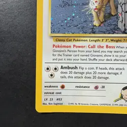 Pokemon Vintage Holo Giovanni's Persian 8/132 Gym Challenge Swirl Rare WotC - Image 5