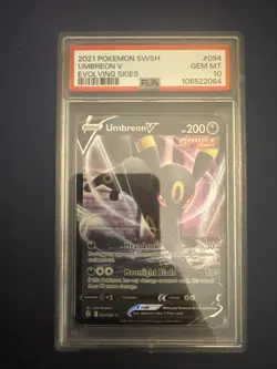 2021 Pokemon SWSH Evolving Skies Umbreon V 094/203 PSA 10 Gem Mint - Image 1