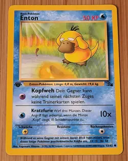 Enton # 53/62 1.Edition Common Fossil 2000 Pokemon Deutsch Top Mint Vintage - Image 1