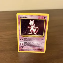 1999 Pokemon TCG Mewtwo Base Set Holo Unlimited Rare Card 10/102 - Image 1