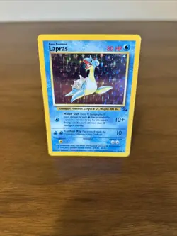 Pokemon TCG Lapras Fossil Holo Unlimited Rare Card 10/62 MP Condition - Image 1