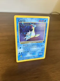 Pokemon TCG Lapras Fossil Holo Unlimited Rare Card 10/62 MP Condition - Image 2