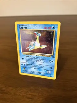 Pokemon TCG Lapras Fossil Holo Unlimited Rare Card 10/62 MP Condition - Image 3