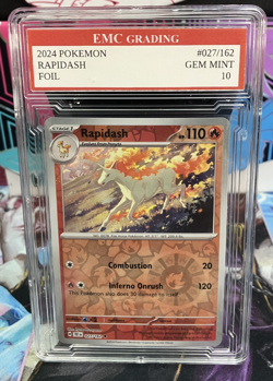 RAPIDASH 027/162 FOIL Pokemon 2024 Card GRADED 10 MINT TCG CCG - Image 1