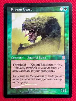 MTG Foil 1X Krosan Beast X1 Odyssey Magic - LP - Image 1
