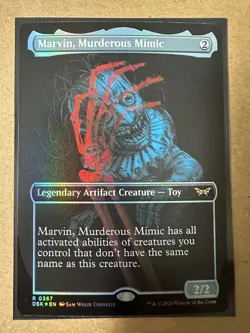 Marvin, Murderous Mimic FOIL BORDERLESS DOUBLE EXPOSURE Duskmourn DSK MTG Magic - Image 1