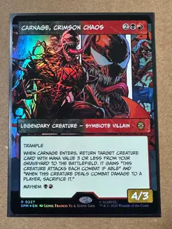 Carnage, Crimson Chaos FOIL BORDERLESS MYTHIC Marvel's Spider-Man SPM MTG Magic - Image 1