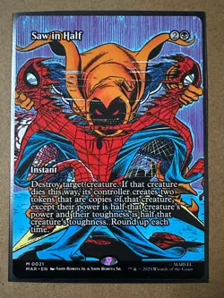 Saw in Half MYTHIC Marvel's Spider-Man MAR MTG Magic The Gathering NEW - Image 1