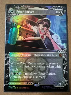 Peter Parker FOIL BORDERLESS MYTHIC Marvel's Spider-Man SPM MTG Magic NEW - Image 1