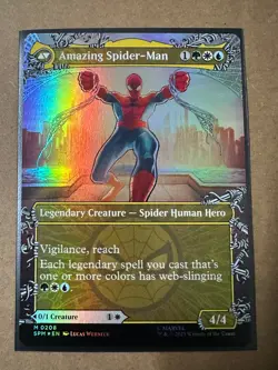 Peter Parker FOIL BORDERLESS MYTHIC Marvel's Spider-Man SPM MTG Magic NEW - Image 2