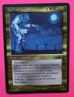 Magic the Gathering MTG FBB ITALIAN Legends AXELROD GUNNARSON LP Rare 1994! - Image 1