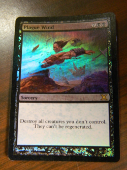 MTG 10th Edition Foil Rare Plague Wind Excellent - NM Cond - Image 1