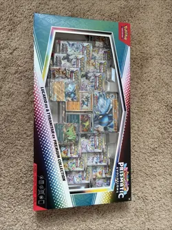 POKEMON PRISMATIC EVOLUTIONS LUCARIO & TYRANITAR EX PREMIUM COLLECTION NEW - Image 1