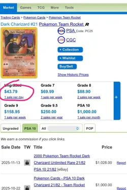Dark charizard 1999 2000 pokemon card old vintage - Image 2