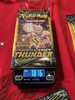 Pokemon 2018 Lost Thunder 3 Card Pack Heavy 7.876 Grams - Image 1