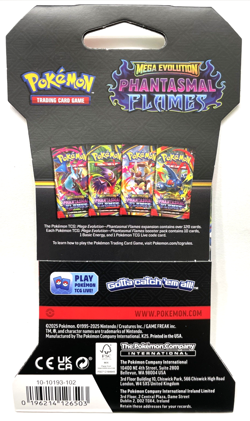 1 x Sleeved Pokemon TCG Phantasmal Flames Booster Pack Mega Evolution 2025 - Image 2