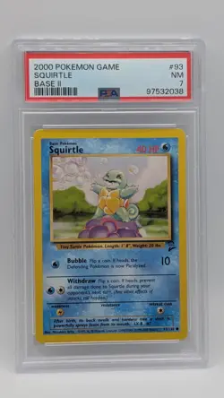 2000 Pokemon Base Set II Squirtle 93/130 PSA 7 NM! - Image 1