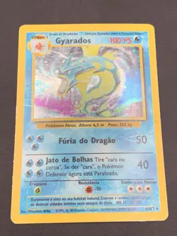 1999 Pokemon Portuguese GYARADOS 6/102 Base Set Rare Holo HP - Image 1