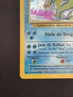 1999 Pokemon Portuguese GYARADOS 6/102 Base Set Rare Holo HP - Image 4