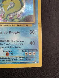 1999 Pokemon Portuguese GYARADOS 6/102 Base Set Rare Holo HP - Image 5