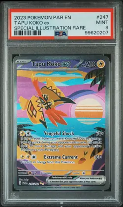 2023 POKEMON PAR EN-PARADOX RIFT SPECIAL ILLUSTRATION RARE TAPU KOKO EX PSA 9 - Image 1