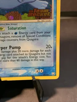 Pokemon TCG Quagsire #26/109 Team Rocket Returns Reverse Holo Stamped 2004 VTG - Image 4