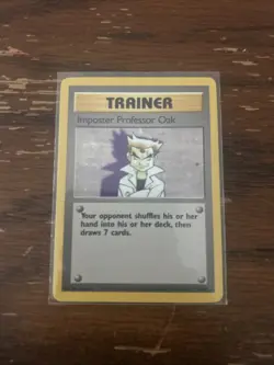Pokemon TCG Trainer Imposter Professor Oak Base Set 73 Rare Vintage 1999 - Image 1