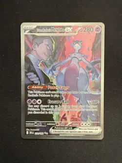 Pokemon TCG Destined Rivals Team Rocket's Mewtwo EX SIR 231/182 - Image 1