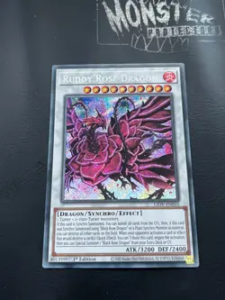 YUGIOH RUDDY ROSE DRAGON SECRET RARE LIOV-EN035 1ST EDITION - Image 1