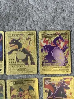 Set of 15 Charizard V, VMax, GX &More Gold Foil Fan Art Cards - Image 3