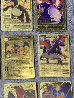 Set of 15 Charizard V, VMax, GX &More Gold Foil Fan Art Cards - Image 5