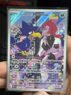 Pokemon TCG Card Team Rocket's Murkrow 200/182 Destined Rivals Illustration - NM - Image 1