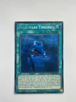 Nightmare Throne MP25-EN072 Prismatic Secret Rare Yugioh Card 1st Ed Mint - Image 1
