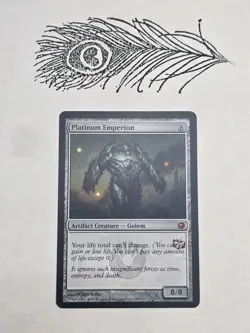 Platinum Emperion Scars of Mirrodin Non Foil Draft Stamped From Event Mtg - Image 1