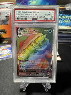 PSA 10 Pokemon Sword and Shield Champion's Path Drednaw VMAX Rainbow - Image 1