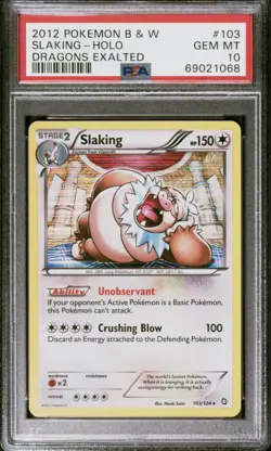 Pokemon TCG Slaking Dragons Exalted 103/124 Holo Holo Rare Psa10 - Image 1