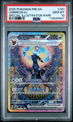 2025 POKEMON PRE EN-PRISMATIC EVOLUTIONS #161 UMBREON EX PSA 10 - Image 1
