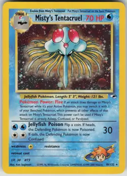 Pokemon TCG Misty's Tentacruel Holo Rare Gym Heroes 010/132 - Image 1