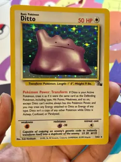 TCG Pokemon English Vintage Ditto 3/62 Fossil Holo - Image 3