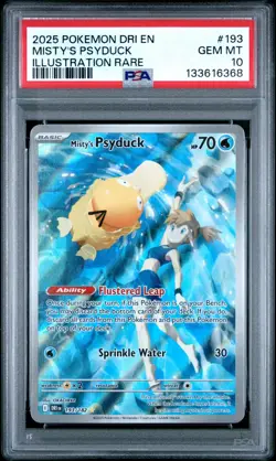 2025 POKEMON DRI EN-DESTINED RIVALS ILLUSTRATION RARE MISTY'S PSYDUCK PSA 10 - Image 1