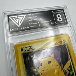 Pokemon TCG Pikachu 58/102 Base Set Get Graded 8 Near Mint Yellow Cheeks - Image 2