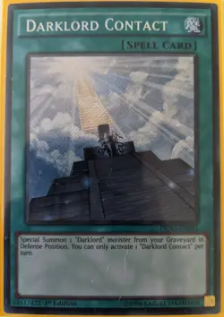 YuGiOh Darklord Contact Secret Rare 1st Edition DESO-EN035 NM - Image 1