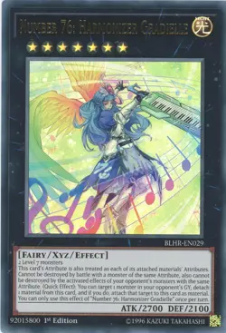 Yugioh Number 76: Harmonizer Gradielle BLHR-EN029 Ultra Rare 1st Edition NM - Image 1